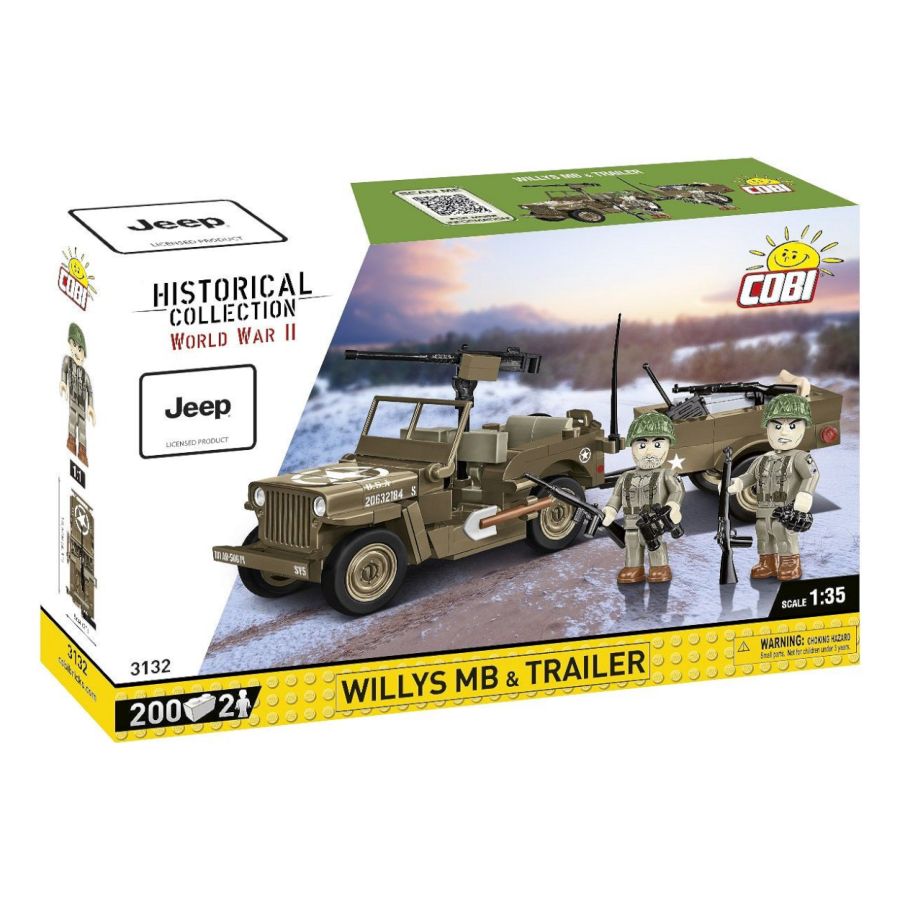 WW2 - Willys MB & Trailer (200 Pcs)