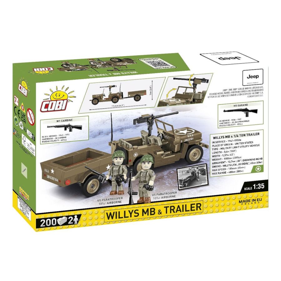 WW2 - Willys MB & Trailer (200 Pcs)