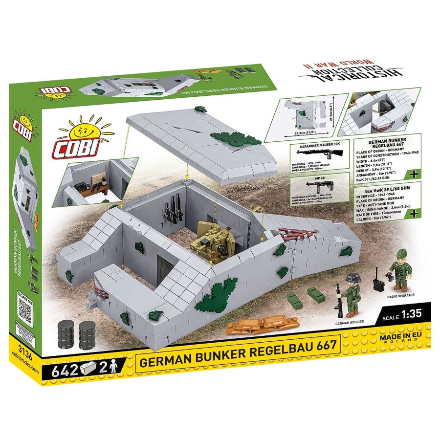 World War 2 - German Bunker Regelbau 667 Construction Set (642 Pieces)