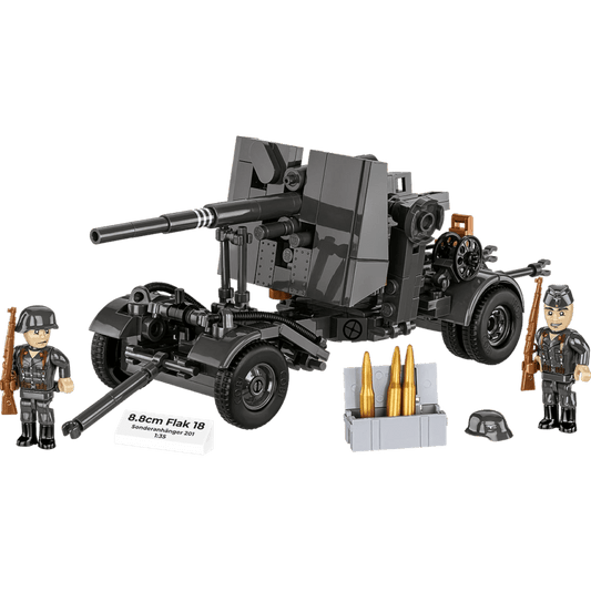 World War 2 - 8.8 cm Flak 18 with Carriage Brick Kit (360 Pieces)