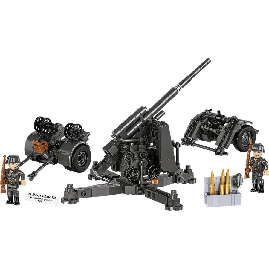 World War 2 - 8.8 cm Flak 18 with Carriage Brick Kit (360 Pieces)