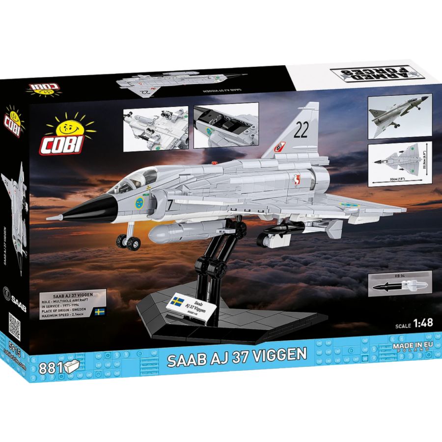 Armed Forces - SAAB AJ37 Viggen Brick Kit (881 Pieces)