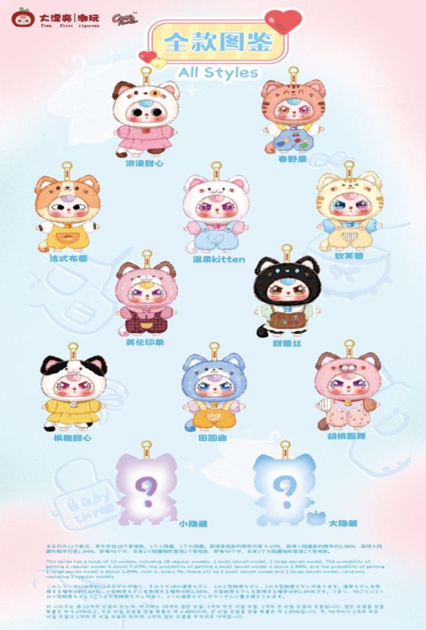 Baby Three - Cat Wardorbe Plush Blind Box Assortment (Display of 6)