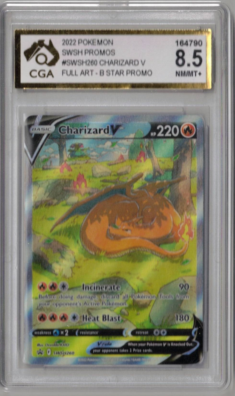 2022 Pokemon Sword & Shield Promo SWSH260 Charizard V - CGA 8.5