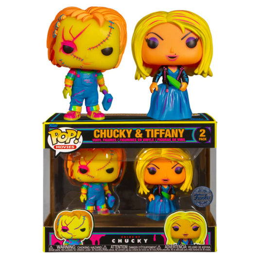 Child's Play 4: Bride of Chucky - Chucky & Tiffany Black Light US Exclusive Pop! 2-Pack