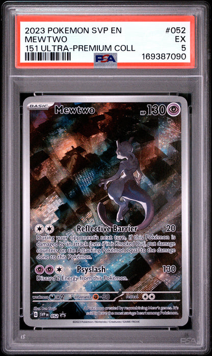 2023 Pokemon Svp En-Sv Black Star Promo 052 Mewtwo 151 Ultra-Premium Coll - PSA 5