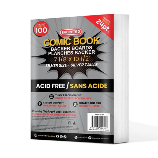 EVORETRO Silver Size Comic Boards (100ct)