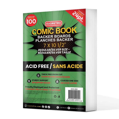 EVORETRO Regular/Silver Size Comic Boards (100ct)