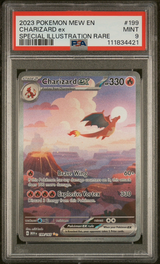 2023 Pokemon Mew En-151 199 Charizard Ex Special Illustration Rare - PSA 9