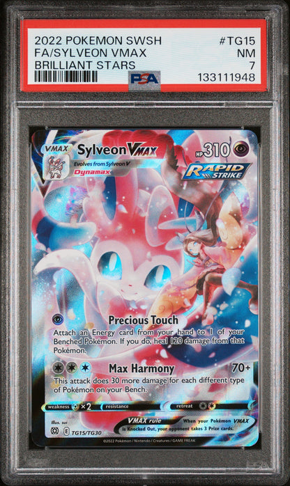 2022 Pokemon Sword & Shield Brilliant Stars Tg15 Fa/Sylveon Vmax Brilliant Stars - PSA 7