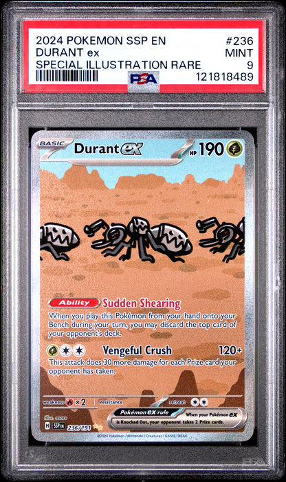 2024 Pokemon Ssp En-Surging Sparks 236 Durant Ex Special Illustration Rare - PSA 9