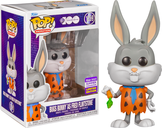 Looney Tunes - Bugs Bunny as Fred Flintstone Warner Bros 100th Anniversary 2023 Summer Convention Pop! Vinyl #1259