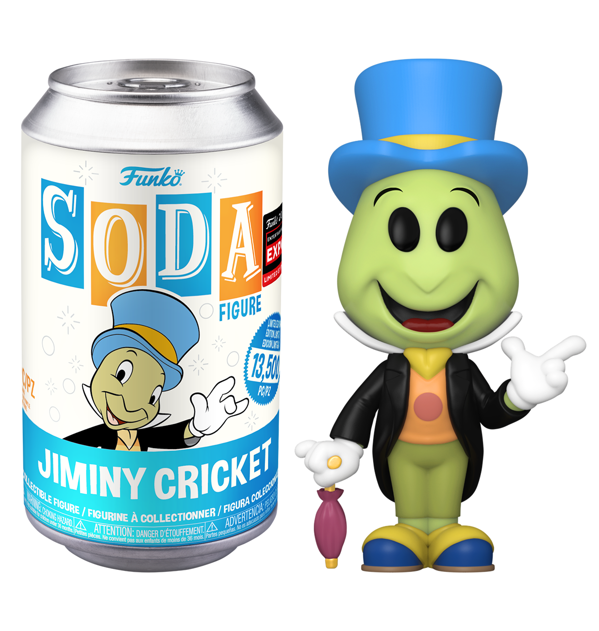 Pinocchio - Jiminy Cricket C2E2 2024 Chicago Comic Con Exclusive Vinyl Soda Figure
