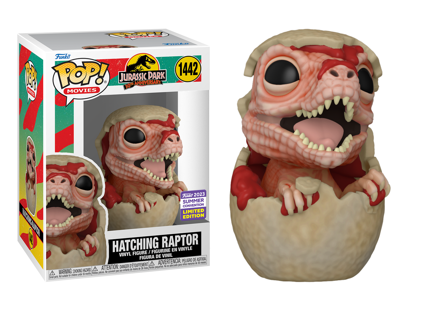 Jurassic Park 30th Anniversary - Hatching Raptor SDCC 2023 Summer Convention Exclusive Pop! Vinyl