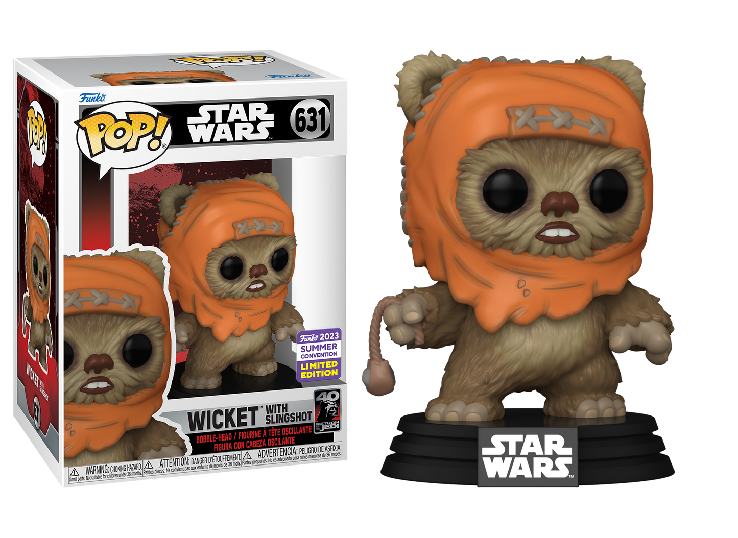 Star Wars Return of the Jedi - Wicket with Slingshot SDCC 2023 Summer Convention Exclusive Pop! Vinyl