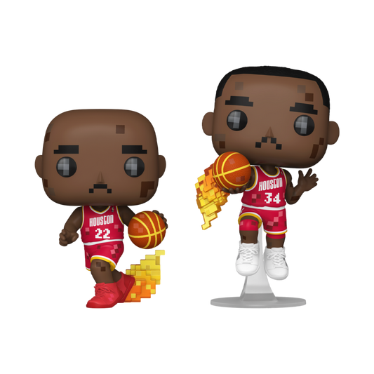 NBA JAM: Rockets - Clyde Drexler & Hakeem Olajuwon 8-Bit Pop! Vinyl 2 Pack