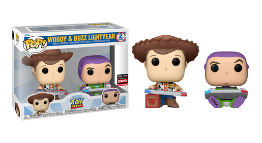 Toy Story - Woody & Buzz Lightyear (Playing Video Games) C2E2 2024 Chicago Comic Con Exclusive 2-Pack Pop! Vinyl