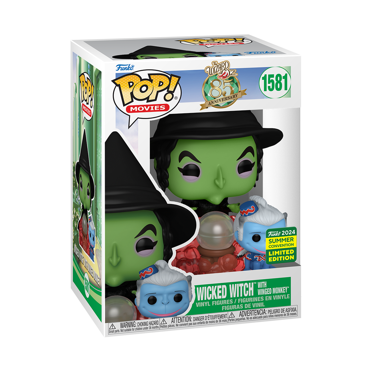 Wizard of Oz - Wicked Witch with Winged Monkey 2024 SDCC US Exclusive Pop! Vinyl #1581