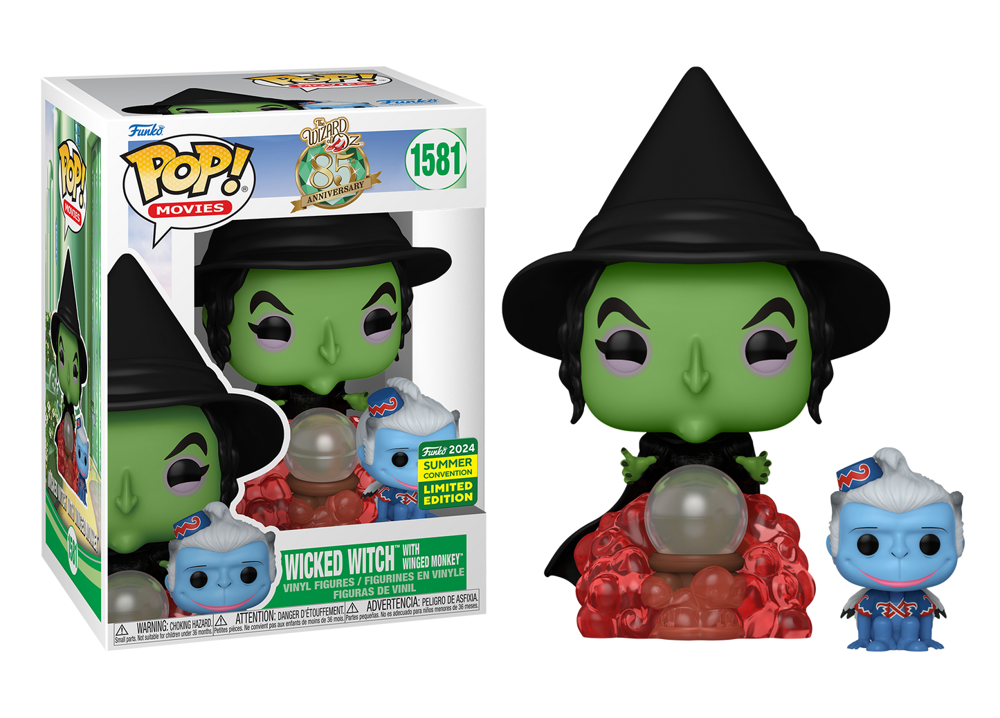Wizard of Oz - Wicked Witch with Winged Monkey 2024 SDCC US Exclusive Pop! Vinyl #1581