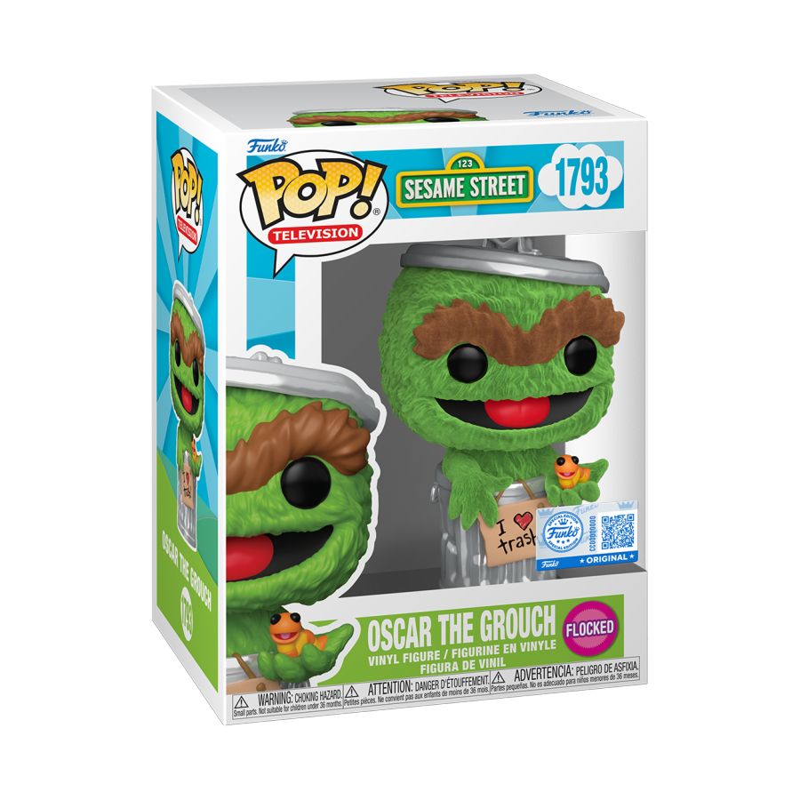 Sesame Street - Oscar the Grouch Flocked Pop! Vinyl