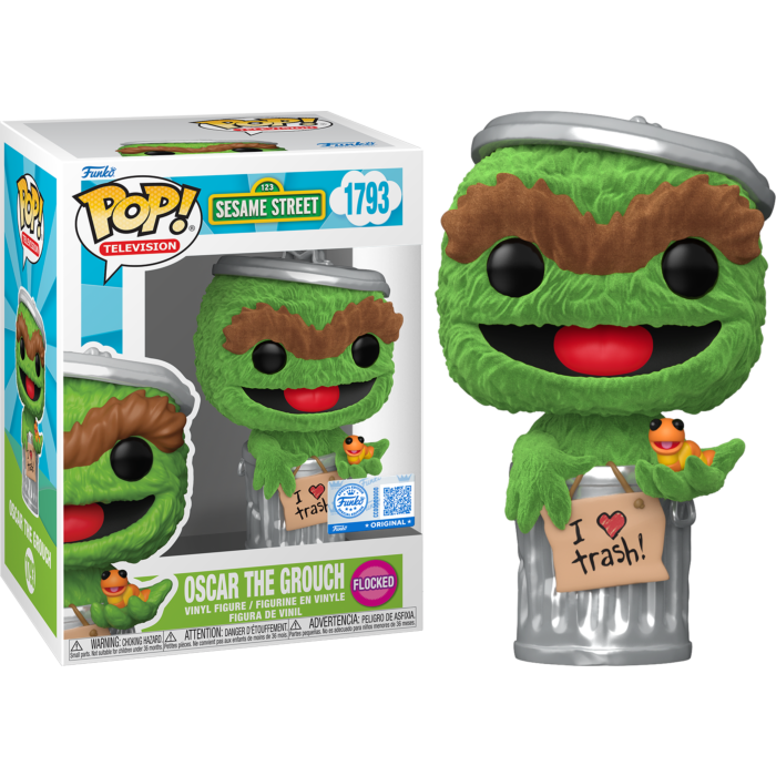 Sesame Street - Oscar the Grouch Flocked Pop! Vinyl