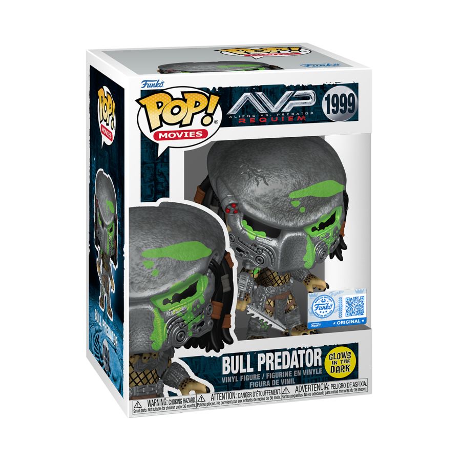 Alien Vs Predator: Requiem - Bull Predator (Battle Damaged) US Exclusive Glow Pop! Vinyl