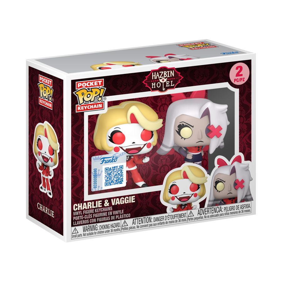 Hazbin Hotel - Charlie & Vaggie Pop! Keychain 2-Pack