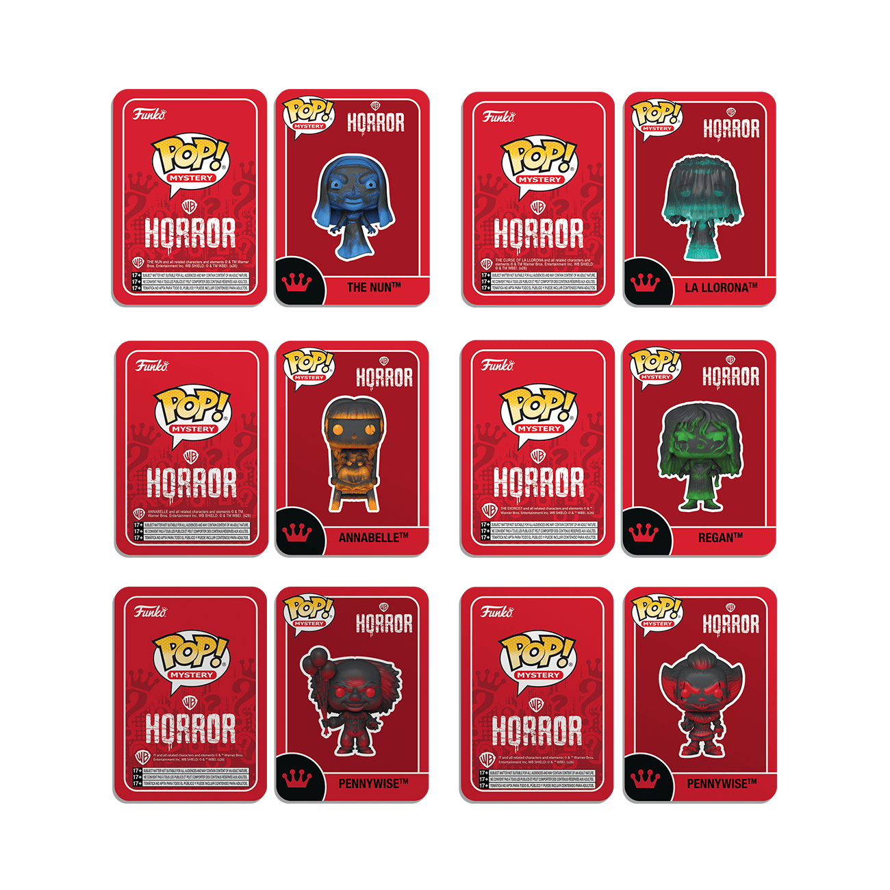 Warner Bros: Horror - Mystery Pop! Vinyl Blind Box Assortment (Display of 6)