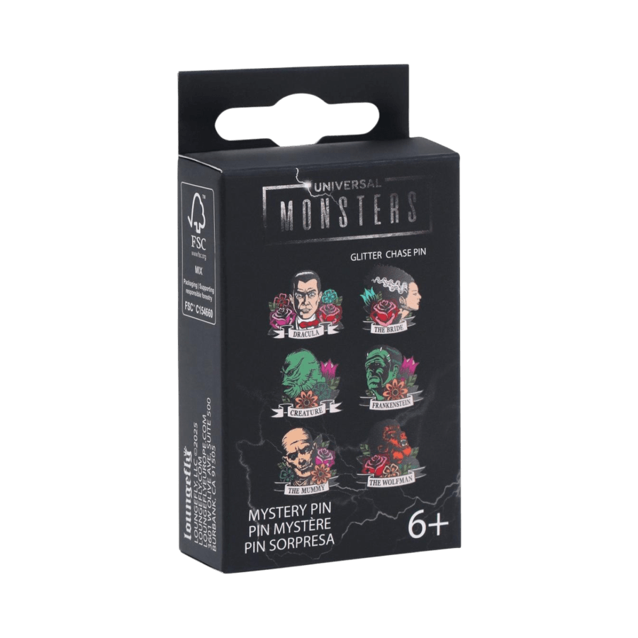 Universal Monsters - Monster Floral Tattoo Enamel Pin Blind Box Assortment (Display of 12)