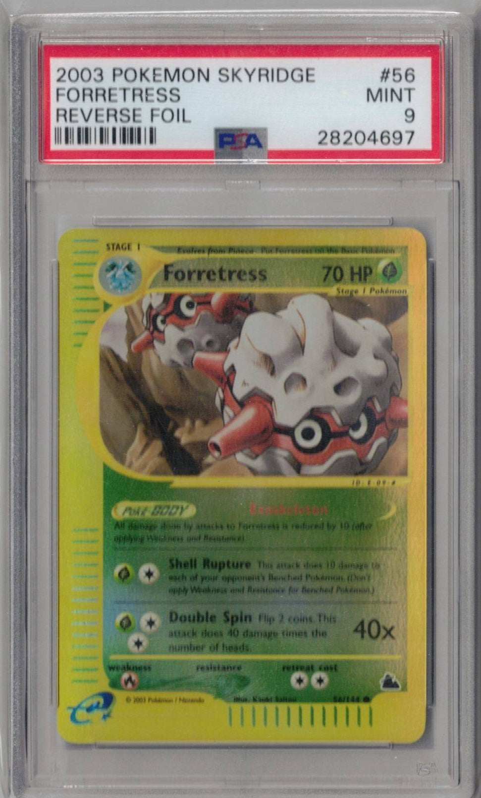 2003 Pokemon Skyridge 56 Forretress-Rev.Foil - PSA 9