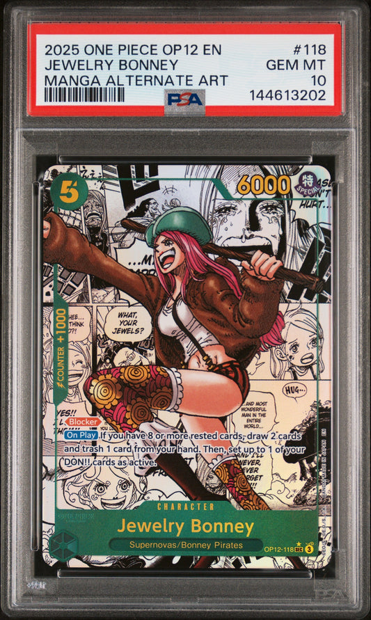 2025 One Piece Op12-Legacy Of The Master 118 Jewelry Bonney Manga Alternate Art - PSA 10