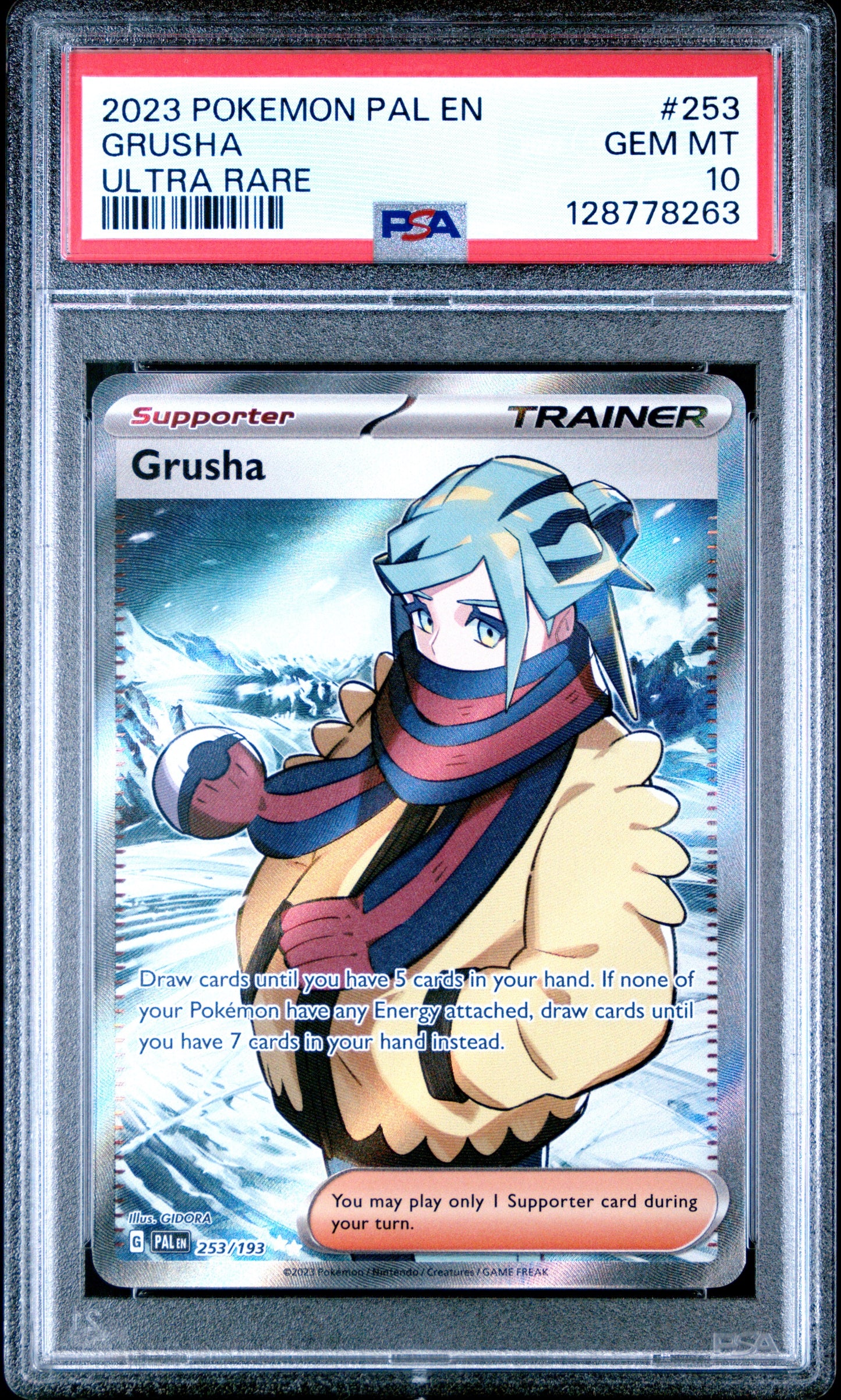 2023 Pokemon Pal En-Paldea Evolved 253 Grusha Ultra Rare - PSA 10