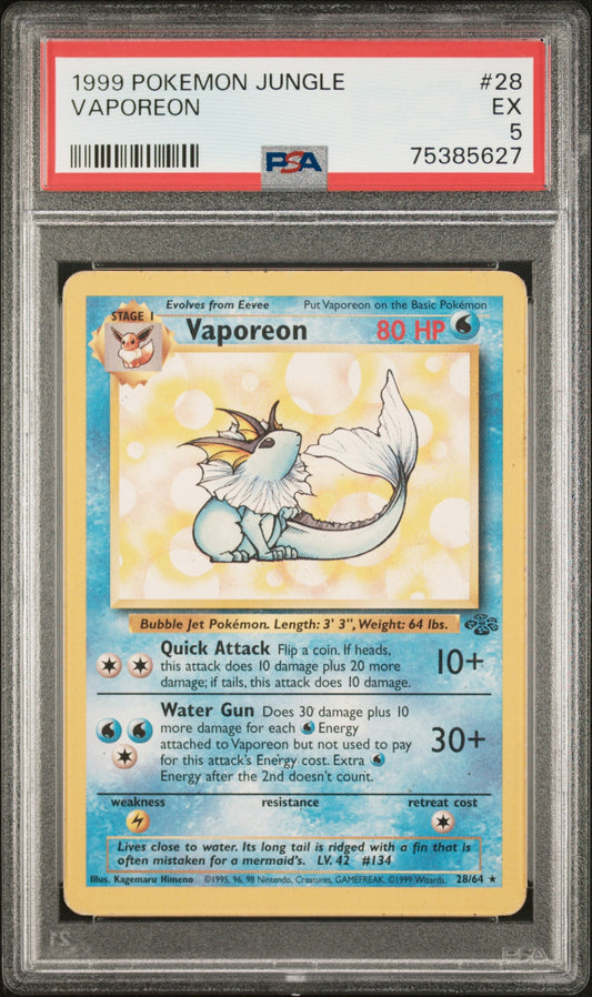 1999 Pokemon Jungle Vaporeon 28