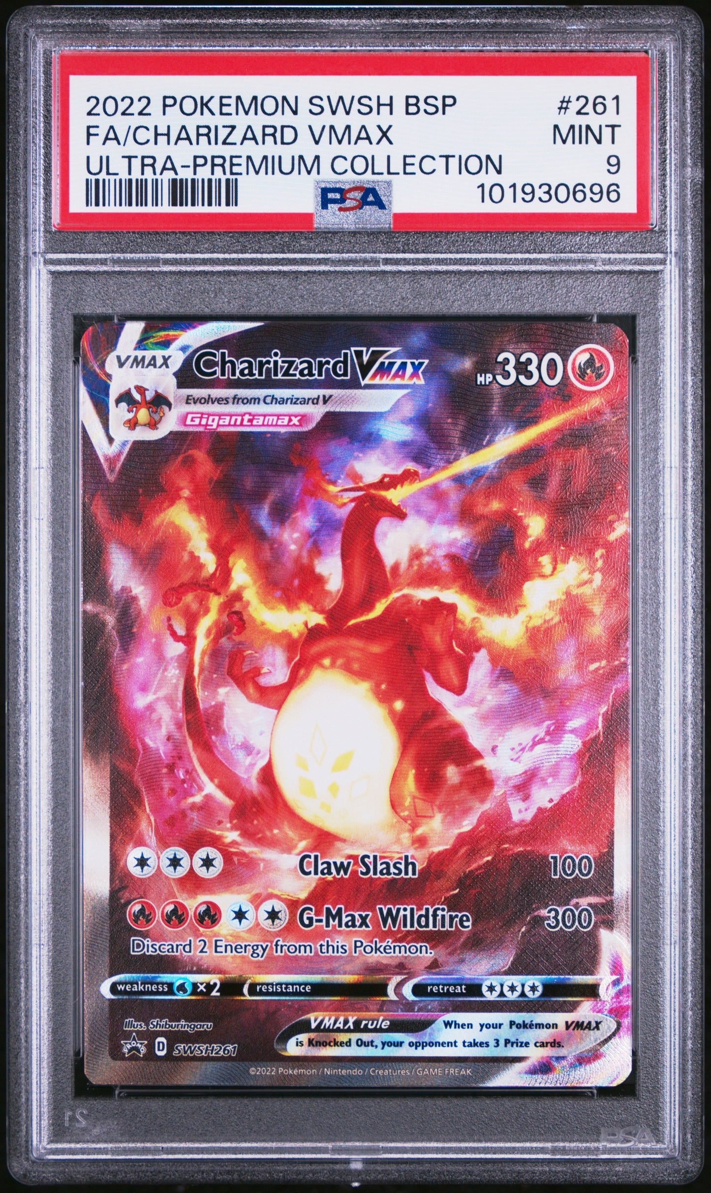 2022 Pokemon Swsh Black Star Promo 261 Charizard VMax Ultra-Premium Collection - PSA 9