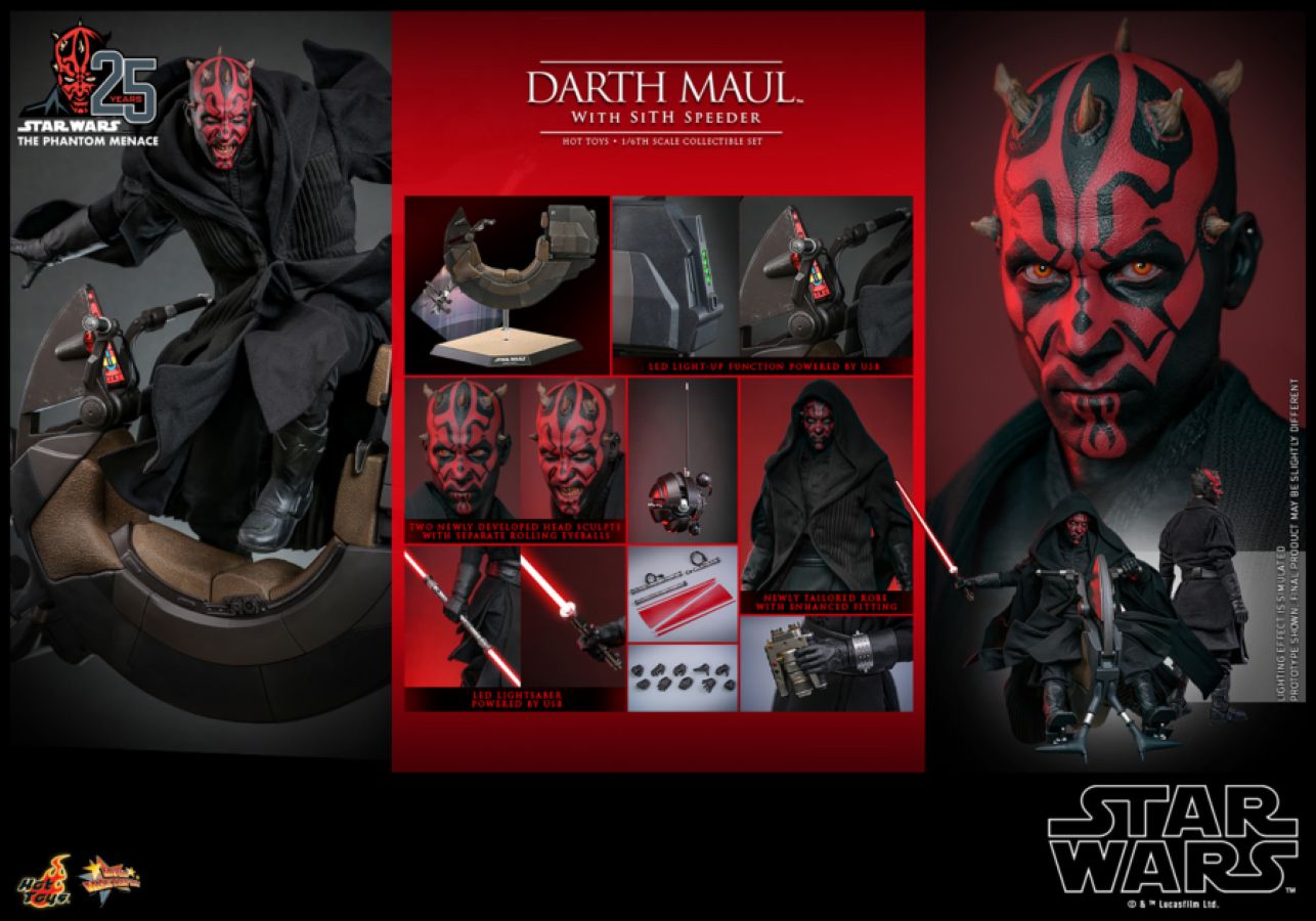 Star Wars Episode I: The Phantom Menace - Darth Maul with Sith Speeder 1:6 Scale Collectable Set