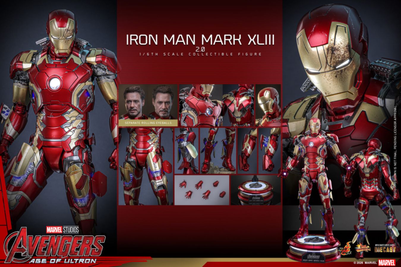 Avengers: Age of Ultron - Iron Man Mark XLIII (2.0) 1:6 Scale Collectible Action Figure