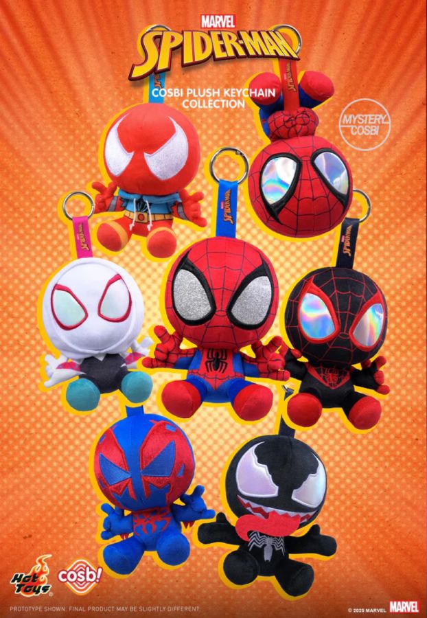Marvel - SpiderMan Cosbi Plush Keychain Collection (Display of 6)