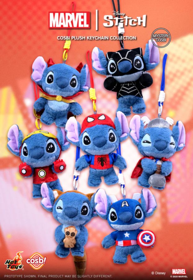 Disney - Stitch Marvel Cosplay Cosbi Plush Keychain Collection (Display of 6)