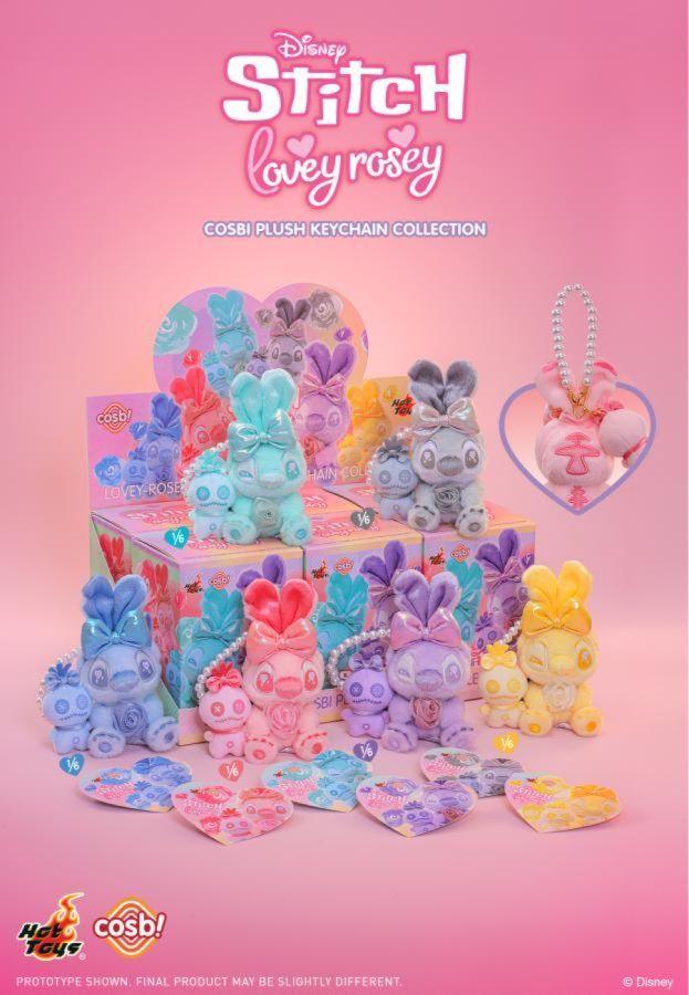 Lilo & Stitch - Stitch Lovey-Rosey Cosbi Plush Keychain Collection (Display of 6)