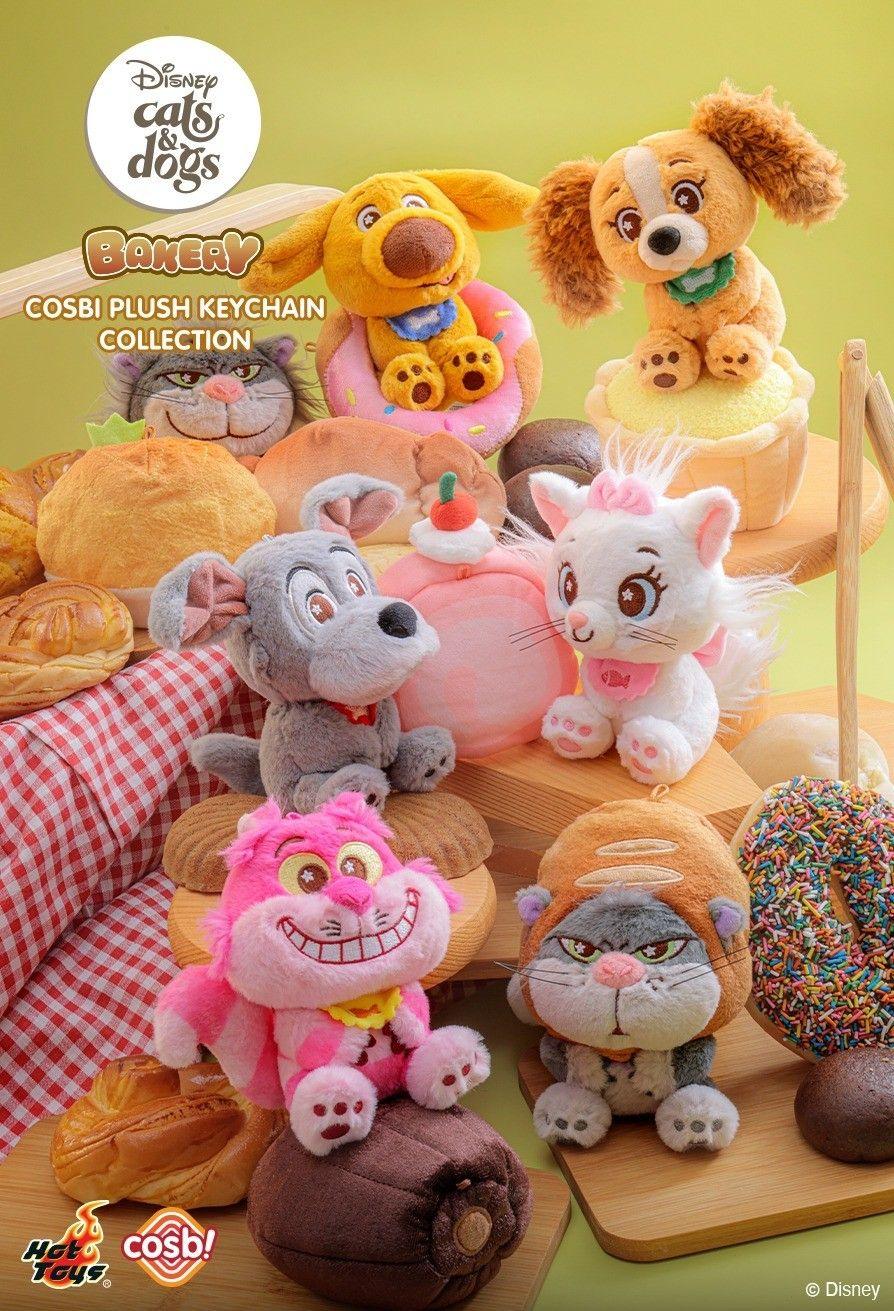 Disney - Cats & Dogs Bakery Cosbi Plush Keychain Collection Assortment (Display of 6)