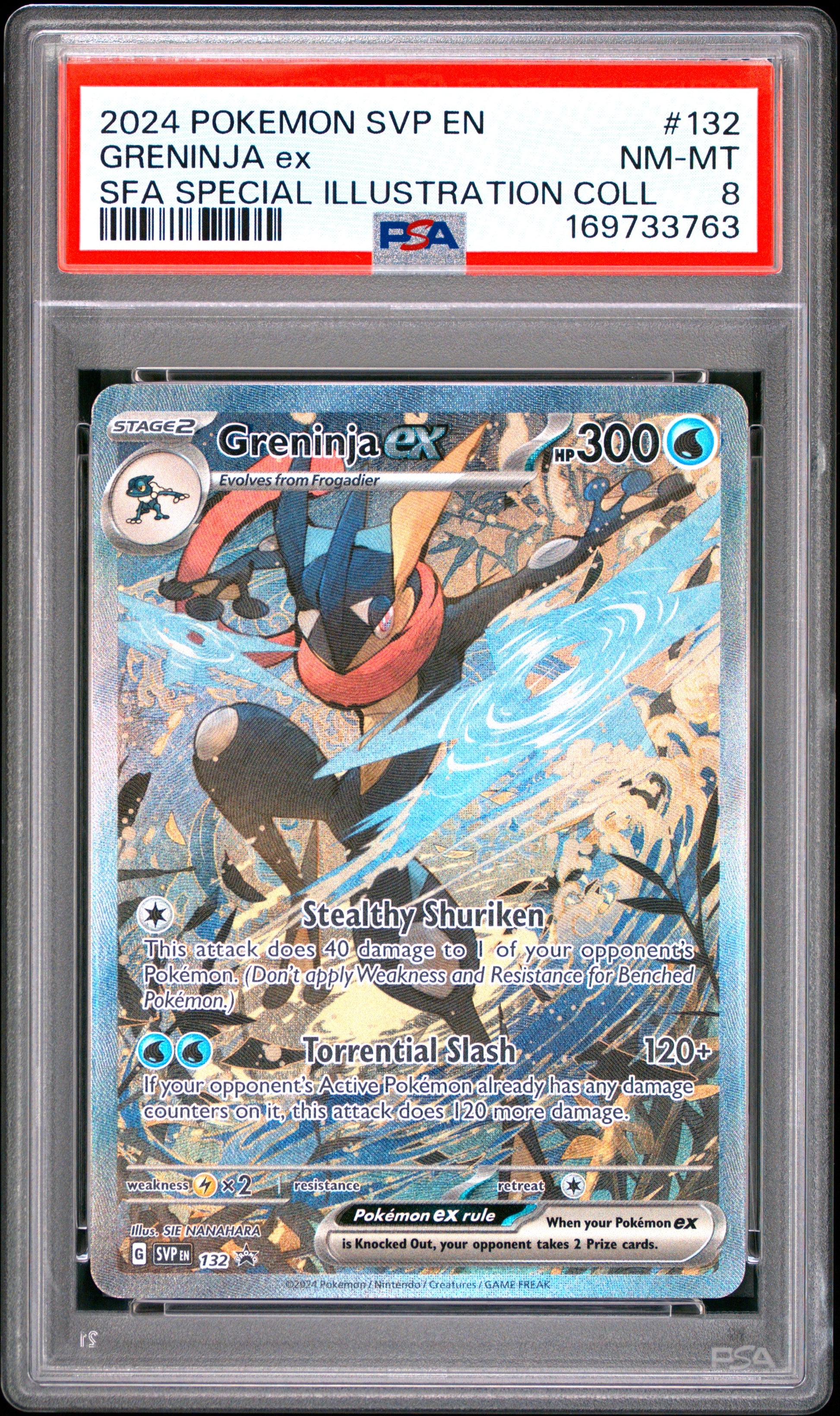 2024 Pokemon Svp En-Sv Black Star Promo 132 Greninja Ex Sfa Special Illustration Coll - PSA 8