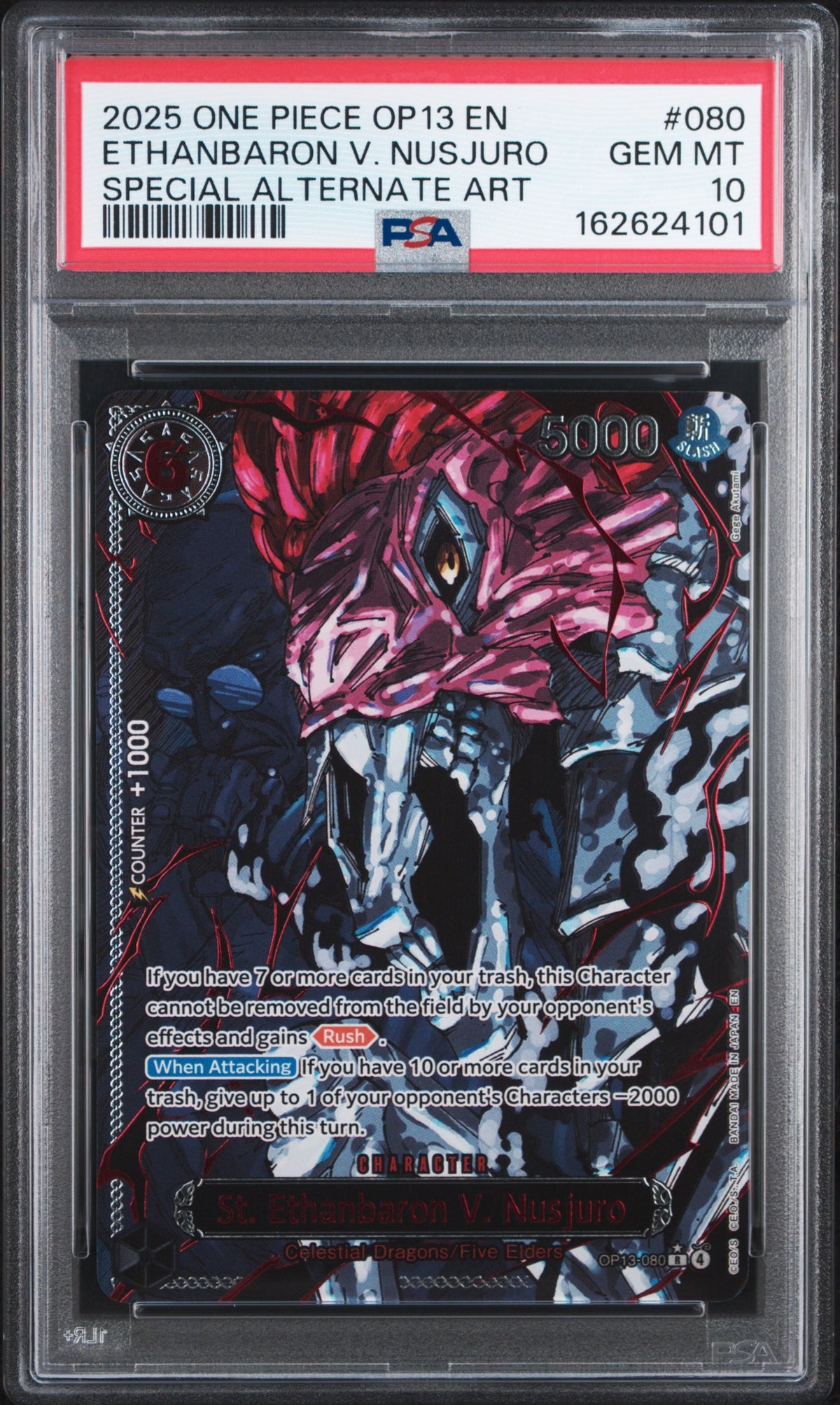 2025 One Piece Op13-Carrying On His Will 080 Ethanbaron V. Nusjuro Special Alternate Art - PSA 10