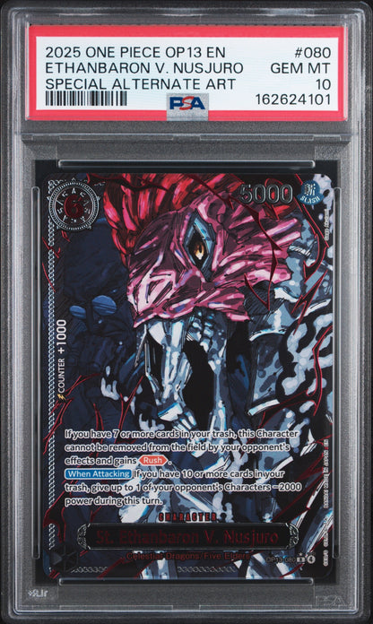 2025 One Piece Op13-Carrying On His Will 080 Ethanbaron V. Nusjuro Special Alternate Art - PSA 10