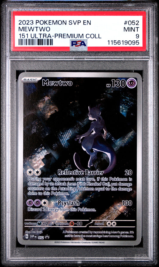 2023 Pokemon Svp En-Sv Black Star Promo 052 Mewtwo 151 Ultra-Premium Coll - PSA 9