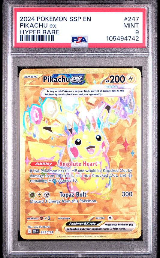 2024 Pokemon Ssp En-Surging Sparks 247 Pikachu Ex Hyper Rare