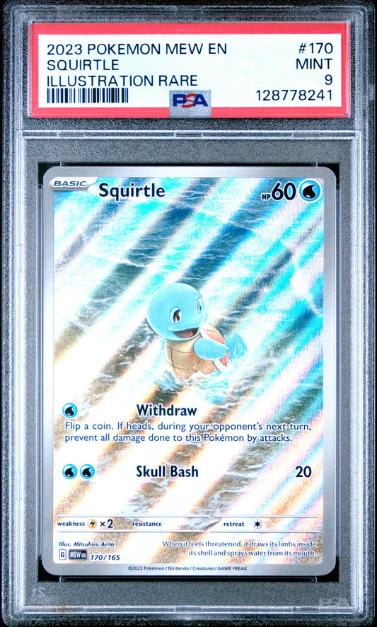 2023 Pokemon Mew En-151 170 Squirtle Illustration Rare - PSA 9