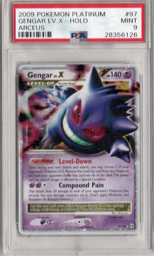 2009 Pokemon Platinum Arceus 97 Gengar Lv.X-Holo Arceus - PSA 9