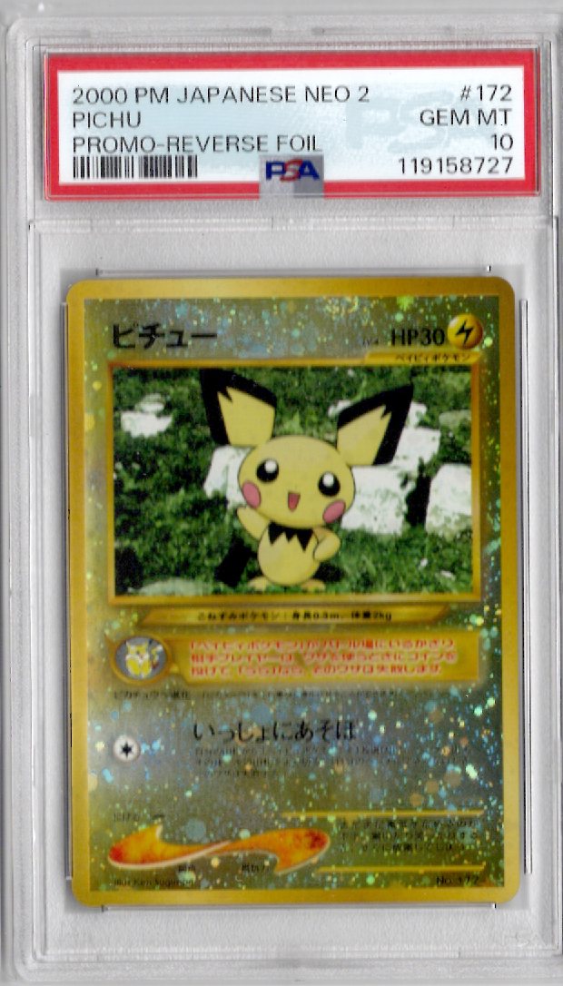 2000 Pokemon Japanese Neo 172 Pichu-Holo - PSA 10