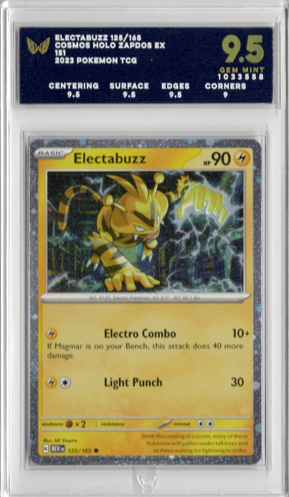 2023 Pokemon Zapdos Ex 125 Electabuzz Cosmos Holo - ARK 9.5