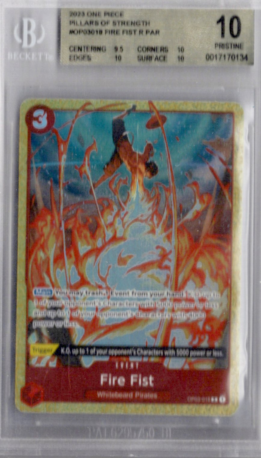 2023 One Piece Pillars Of Strength Op03-018 Fire Fist - BGS Pristine 10